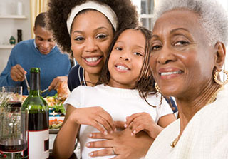 Three generations of women